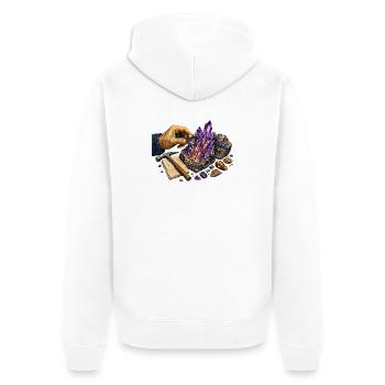 Geologie und violette Geoden - Unisex Premium Bio Zip Hoodie - Weiß - Hinten - Thijin (182cm)