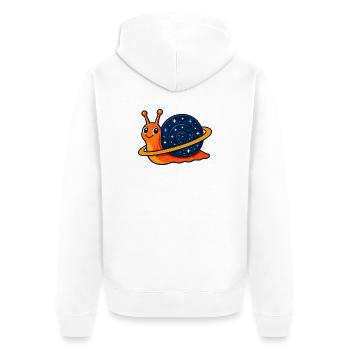 Galaktische Schnecke - Unisex Premium Bio Zip Hoodie - Weiß - Hinten - Thijin (182cm)