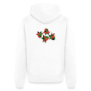 Mosaik Fantasie - Unisex Premium Bio Zip Hoodie - Weiß - Hinten - Thijin (182cm)