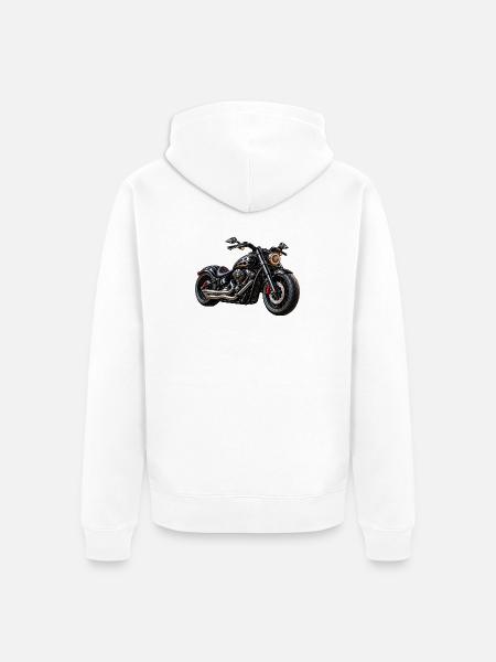 Schwarzer Custom Cruiser - Unisex Premium Bio Zip Hoodie - Weiß
