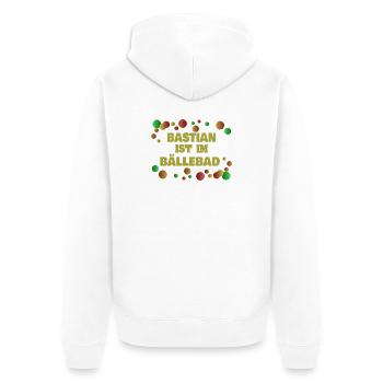 Geschenk für Ba - Unisex Premium Bio Zip Hoodie - Weiß - Hinten - Thijin (182cm)