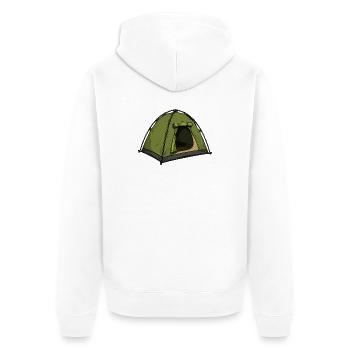 zelt - Unisex Premium Bio Zip Hoodie - Weiß - Hinten - Thijin (182cm)