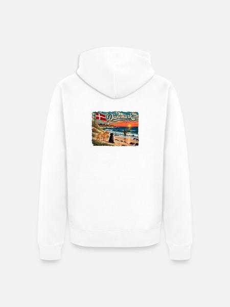 Dänemark Strandretro Küstenmotiv - Unisex Premium Bio Zip Hoodie - Weiß