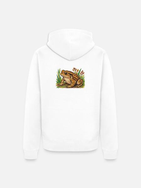 Europäische Erdkröte - Unisex Premium Bio Zip Hoodie - Weiß