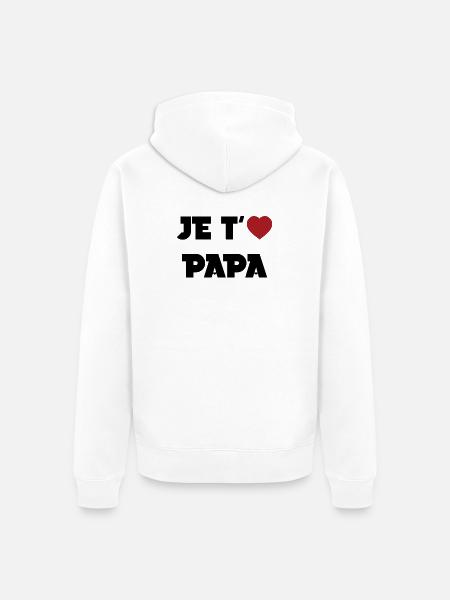 I love you Dad - Unisex Premium Organic Zip Hoodie - white