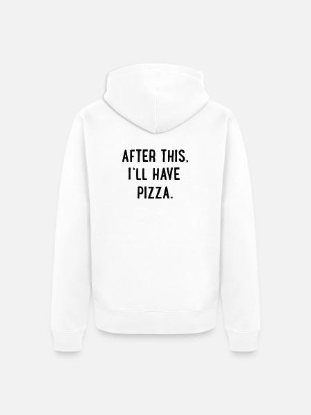 pizza - Unisex Premium Organic Zip Hoodie - white