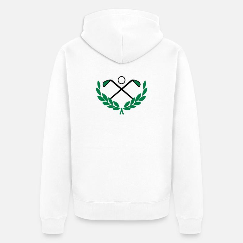 Golf Logo - Unisex Premium Bio Zip Hoodie - Weiß