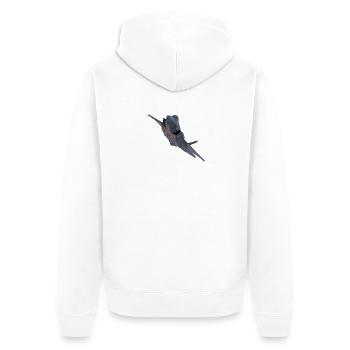F-35 - Unisex Premium Bio Zip Hoodie - Weiß - Hinten - Thijin (182cm)