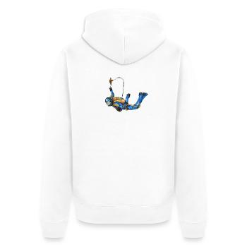 skydiver - Unisex Premium Organic Zip Hoodie - white - Back - Thijin (182cm)