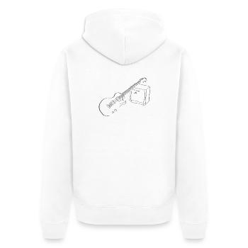 E Gitarre - Unisex Premium Bio Zip Hoodie - Weiß - Hinten - Thijin (182cm)