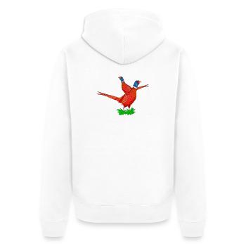 Fabulous Pheasant Illustration - Unisex Premium Organic Zip Hoodie - white - Back - Thijin (182cm)