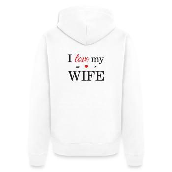 I Love My Wife - Unisex Premium Organic Zip Hoodie - white - Back - Thijin (182cm)
