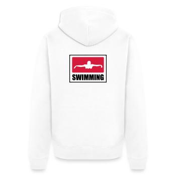 Swimming - Unisex Premium Bio Zip Hoodie - Weiß - Hinten - Thijin (182cm)