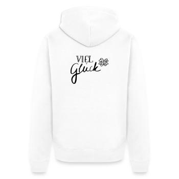 Viel Glück - Unisex Premium Bio Zip Hoodie - Weiß - Hinten - Thijin (182cm)