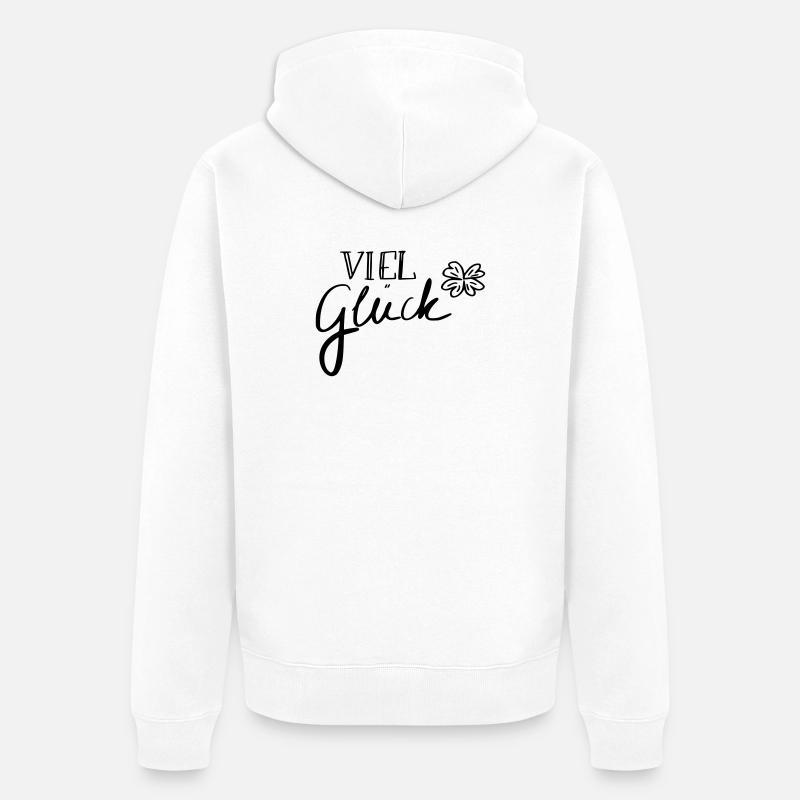 Viel Glück - Veste à capuche bio Premium Unisexe - blanc