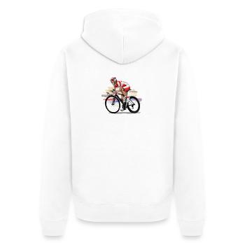 Racer - Unisex Premium Organic Zip Hoodie - white - Back - Thijin (182cm)