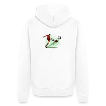 soccer player - Unisex Premium Organic Zip Hoodie - white - Back - Thijin (182cm)