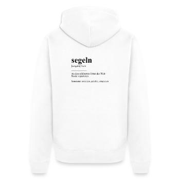 segeln Definition Tshirt Boot reparieren - Unisex Premium Bio Zip Hoodie - Weiß - Hinten - Thijin (182cm)