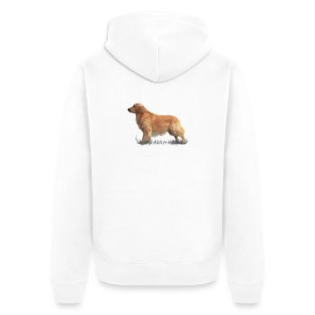 Golden retriever - Unisex Premium Organic Zip Hoodie - white - Back - Thijin (182cm)