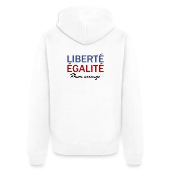 Liberté égalité Rhum arrangé - Veste à capuche bio Premium Unisexe - blanc - Dos - Thijin (182cm)