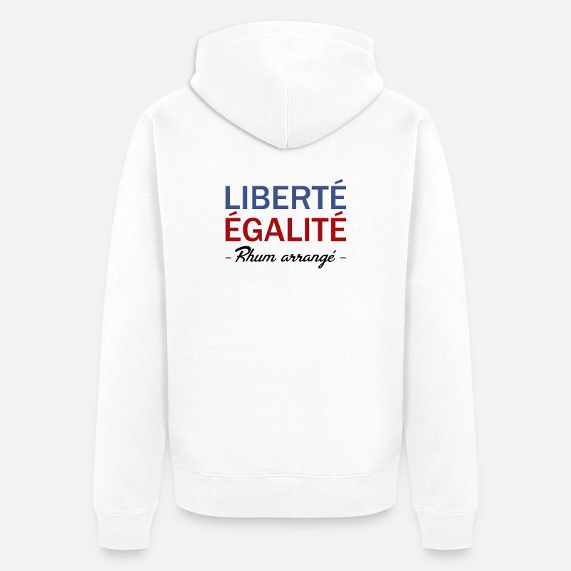 Liberté égalité Rhum arrangé - Veste à capuche bio Premium Unisexe - blanc