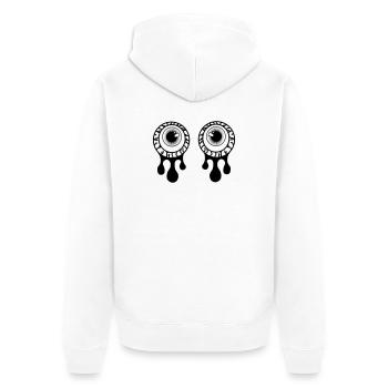 Eyes, pupils with eye fluid tears - Unisex Premium Organic Zip Hoodie - white - Back - Thijin (182cm)