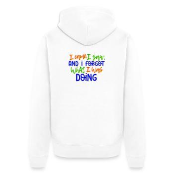 Humorous Statement Sayings - Unisex Premium Organic Zip Hoodie - white - Back - Thijin (182cm)