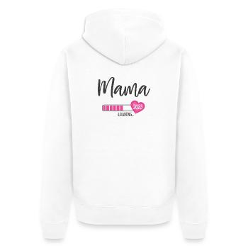 Mama Loading 2023 Heart Girl Pink Expectant Mom - Unisex Premium Organic Zip Hoodie - white - Back - Thijin (182cm)