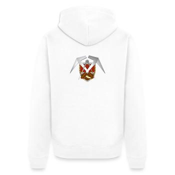 Handwerk Dachdecker Emblem - Unisex Premium Bio Zip Hoodie - Weiß - Hinten - Thijin (182cm)