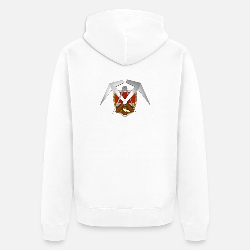Handwerk Dachdecker Emblem - Unisex Premium Bio Zip Hoodie - Weiß
