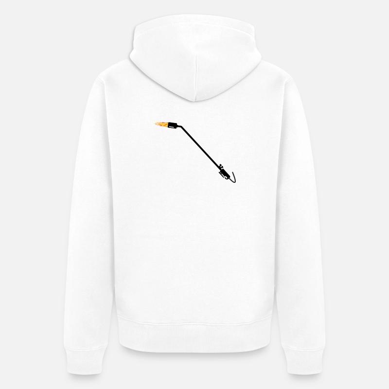 Dachdecker-Gasbrenner - Unisex Premium Bio Zip Hoodie - Weiß