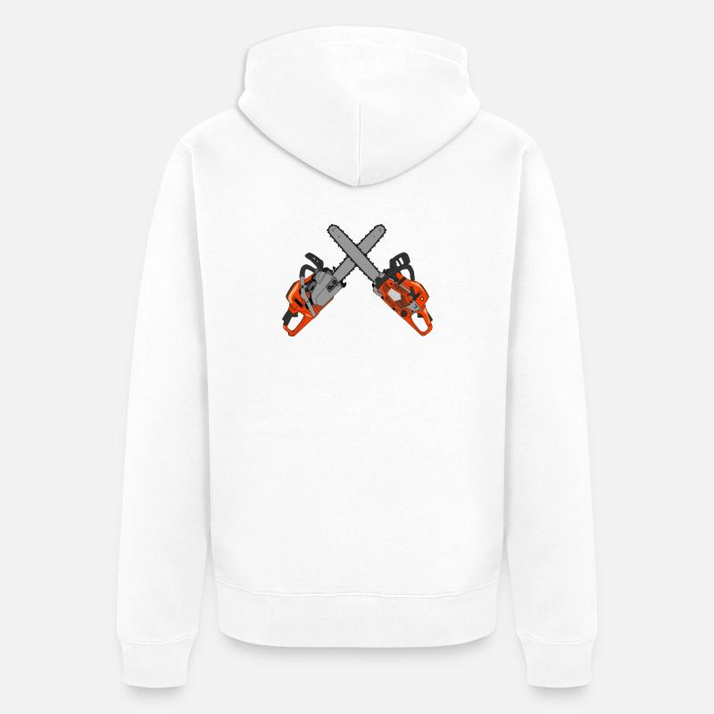 Tronçonneuse - Veste à capuche bio Premium Unisexe - blanc