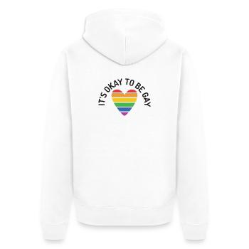 Es ist in Ordnung, schwul zu sein - Unisex Premium Bio Zip Hoodie - Weiß - Hinten - Thijin (182cm)