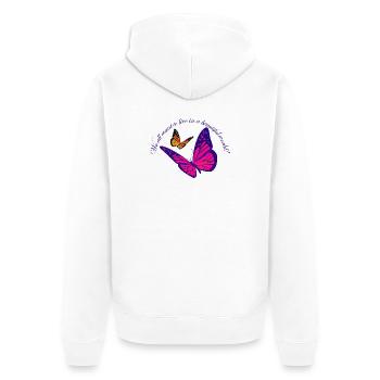 Néon Papillon Magique - Veste à capuche bio Premium Unisexe - blanc - Dos - Thijin (182cm)