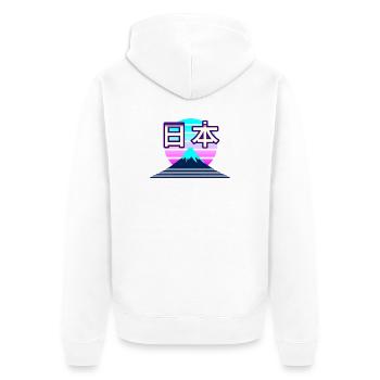 Japan Vaporwave - Unisex Premium Bio Zip Hoodie - Weiß - Hinten - Thijin (182cm)