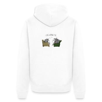 I love watching you - Unisex Premium Organic Zip Hoodie - white - Back - Thijin (182cm)