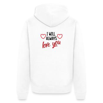 I will always love you - love illustration - Unisex Premium Organic Zip Hoodie - white - Back - Thijin (182cm)