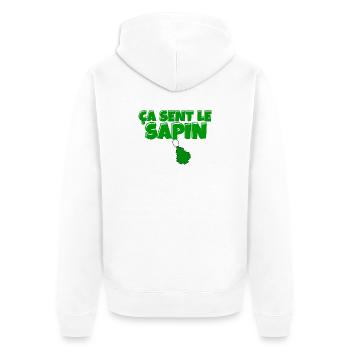 sapin, ça sent le sapin, Noël - Veste à capuche bio Premium Unisexe - blanc - Dos - Thijin (182cm)