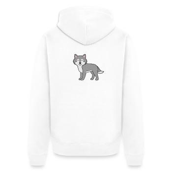 Wolf Wolves - Unisex Premium Organic Zip Hoodie - white - Back - Thijin (182cm)