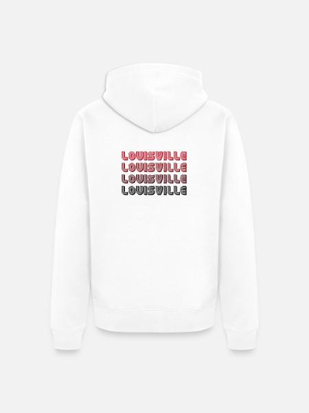 Louisville Gradient Typography - Unisex Premium Organic Zip Hoodie - white