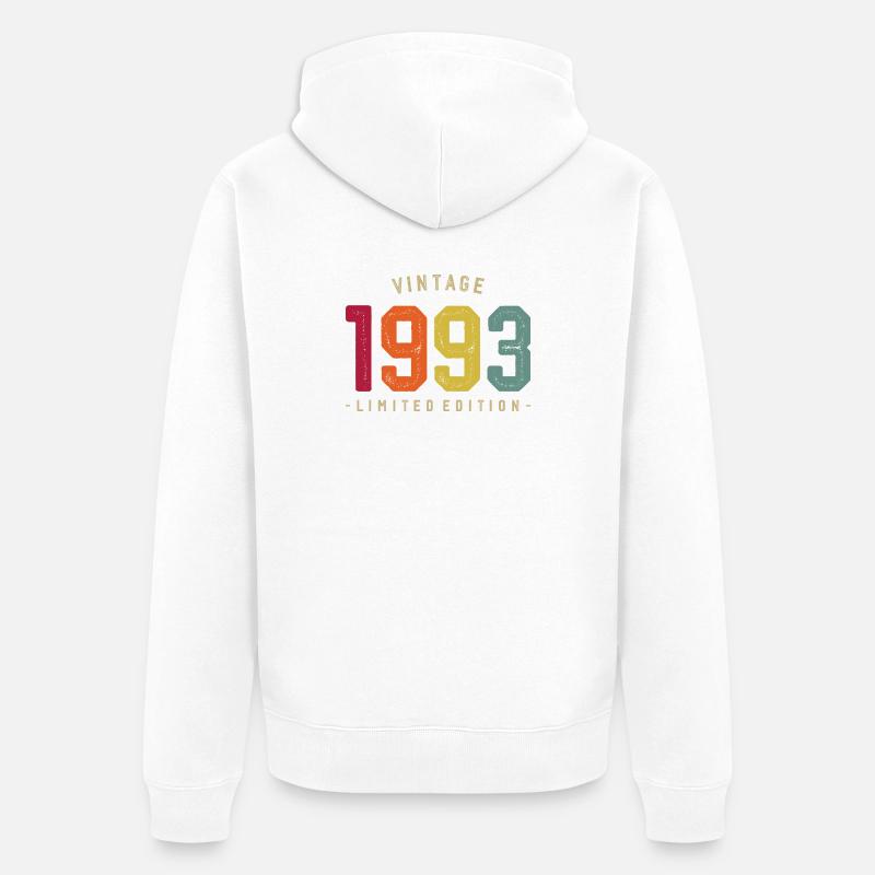 Millésime 1993 Edition Limitée - Veste à capuche bio Premium Unisexe - blanc