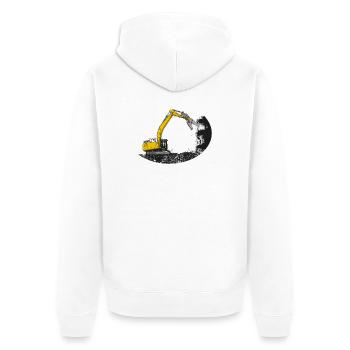 Pelle détachable avec cisaille à ferraille - Veste à capuche bio Premium Unisexe - blanc - Dos - Thijin (182cm)