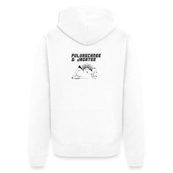 Pulva Snow & Jagatee - Powder Snow & Hunter Tea - Unisex Premium Organic Zip Hoodie - white - Back - Thijin (182cm)