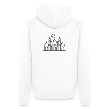 Mosque religious place of worship transparent - Unisex Premium Organic Zip Hoodie - white - Back - Thijin (182cm)