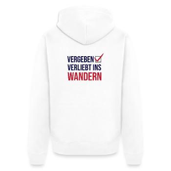 Wanderer Naturliebhaber Wandern Statement Klettern - Unisex Premium Bio Zip Hoodie - Weiß - Hinten - Thijin (182cm)