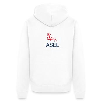 Basel T-Shirt Basel Pullover - Unisex Premium Organic Zip Hoodie - white - Back - Thijin (182cm)