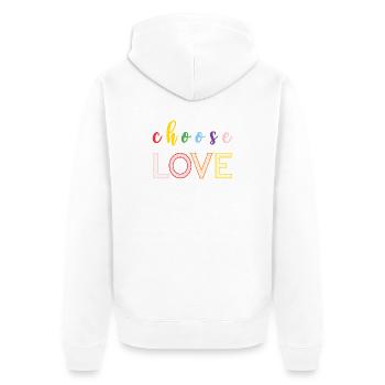 Pride Month - Love - Unisex Premium Organic Zip Hoodie - white - Back - Thijin (182cm)