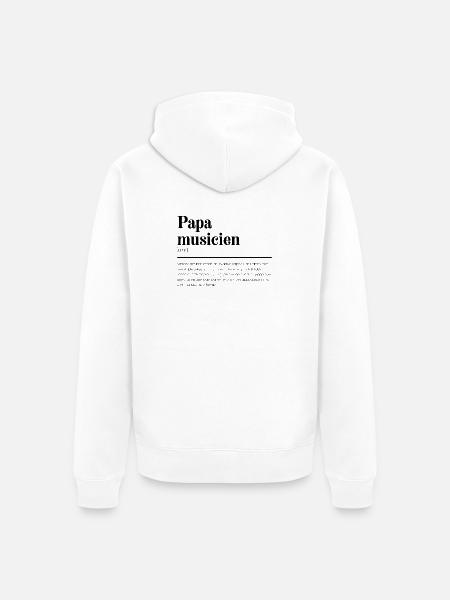 Papa Musicien - Veste à capuche bio Premium Unisexe - blanc