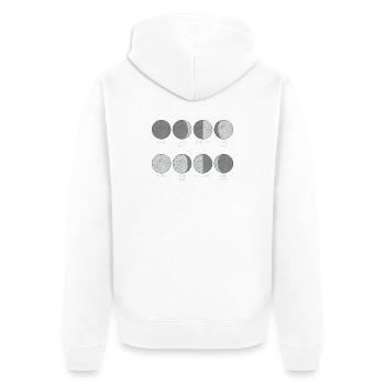 Monochrome Moon Phases Grid - Unisex Premium Organic Zip Hoodie - white - Back - Thijin (182cm)