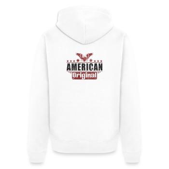 4th Of July - Independence Day - American Original - Unisex Premium Organic Zip Hoodie - white - Back - Thijin (182cm)